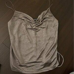 Zara metallic cowl neck top